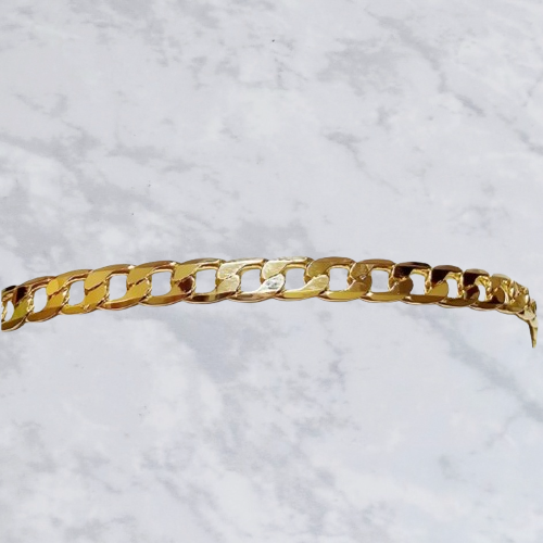 Pulsera Barbada en Chapa de Oro de 22k