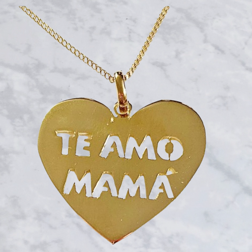 Dije te amo mamá en chapa de oro de 22kts