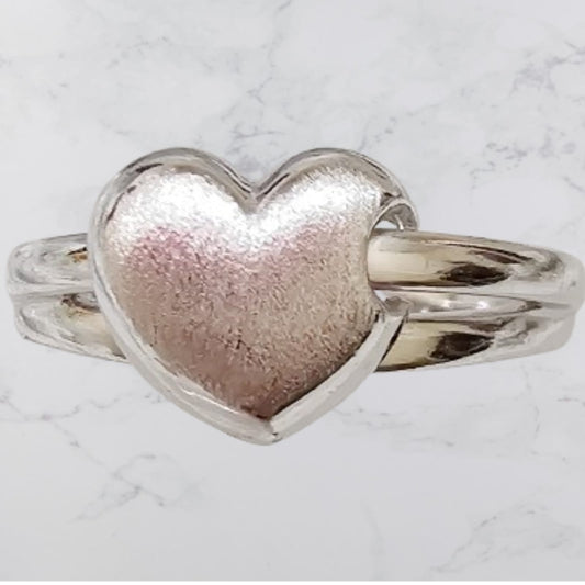 Anillo de corazón en Rodio