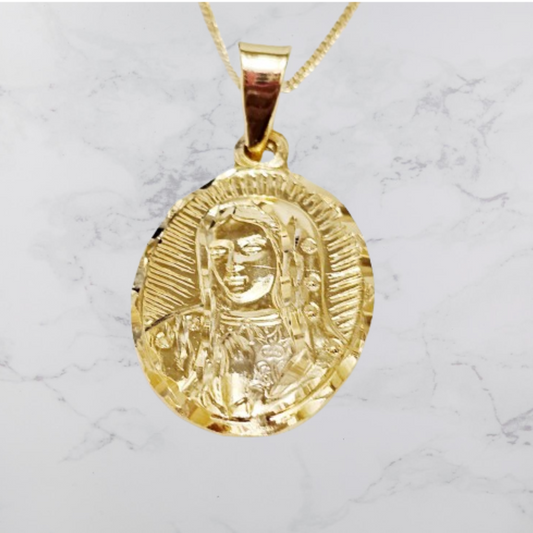 Medalla virgen de Guadalupe en chapa de oro de 22kts