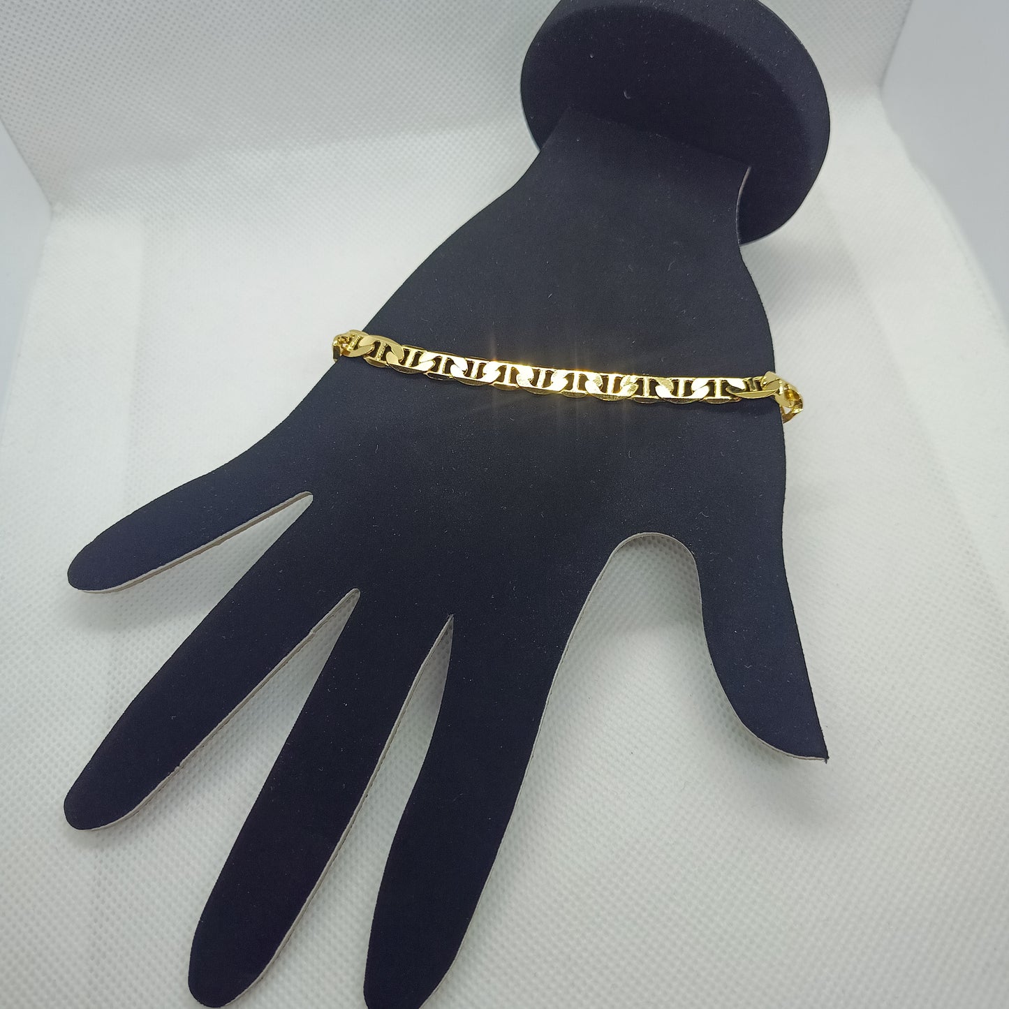 Pulsera de escalera en chapa de oro 22k