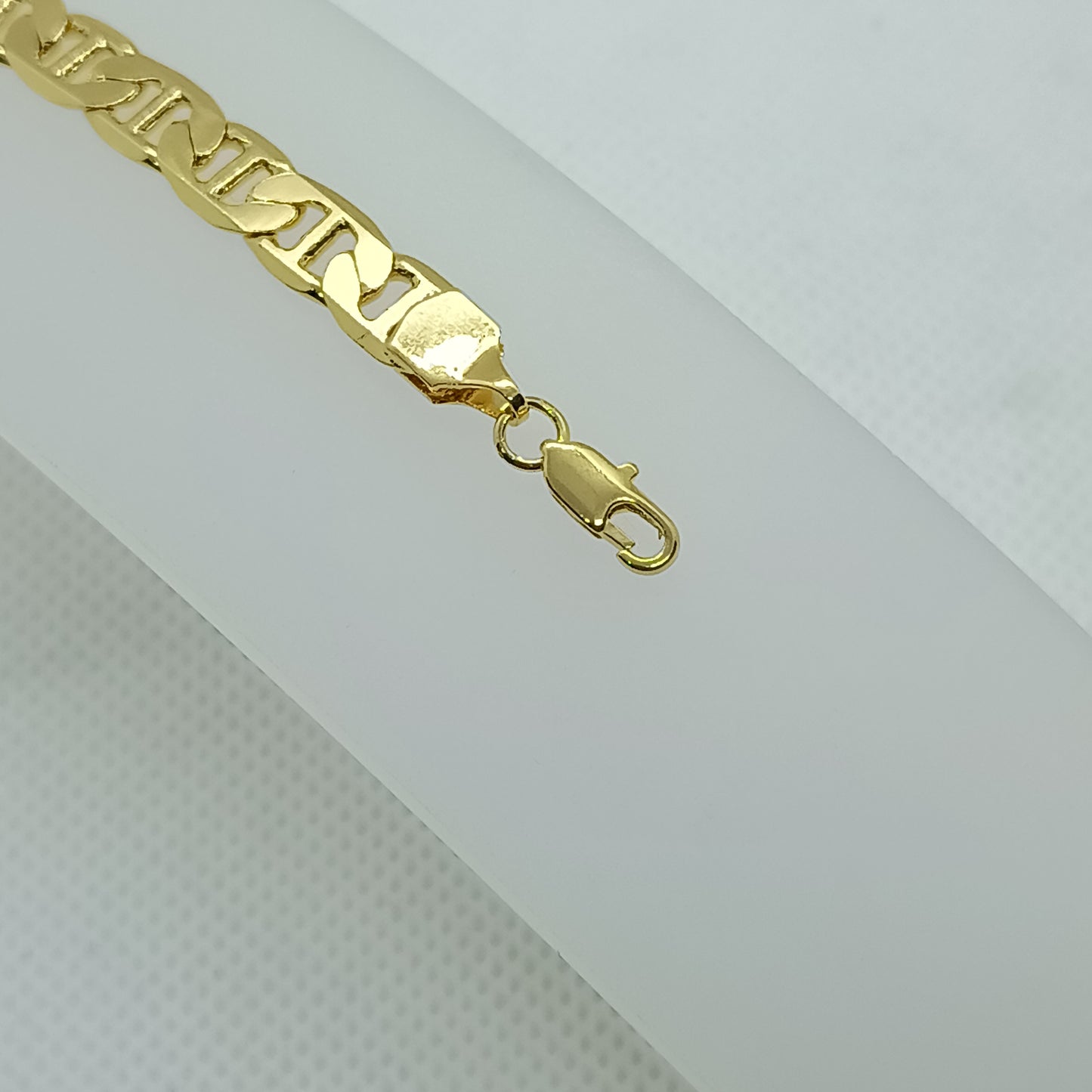 Pulsera de escalera en chapa de oro 22k